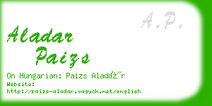 aladar paizs business card